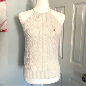 Ralph Lauren Cream Halter Sweater Top S/M